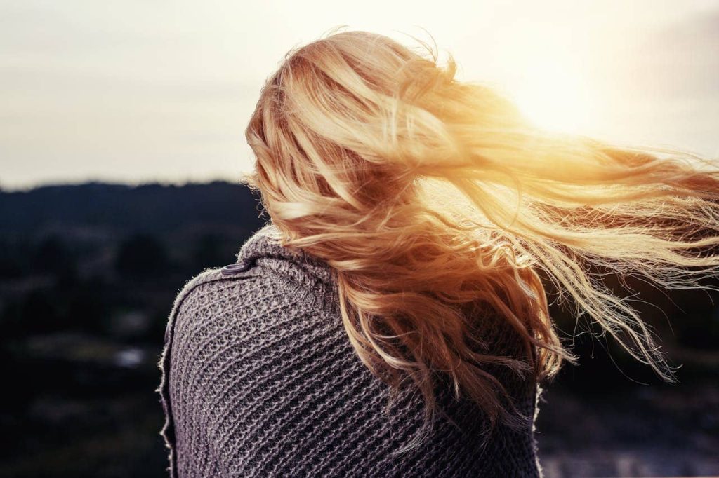 A woman with long hair